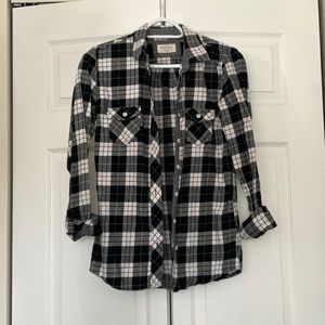 Plaid Button Down Sweatshirt - size S